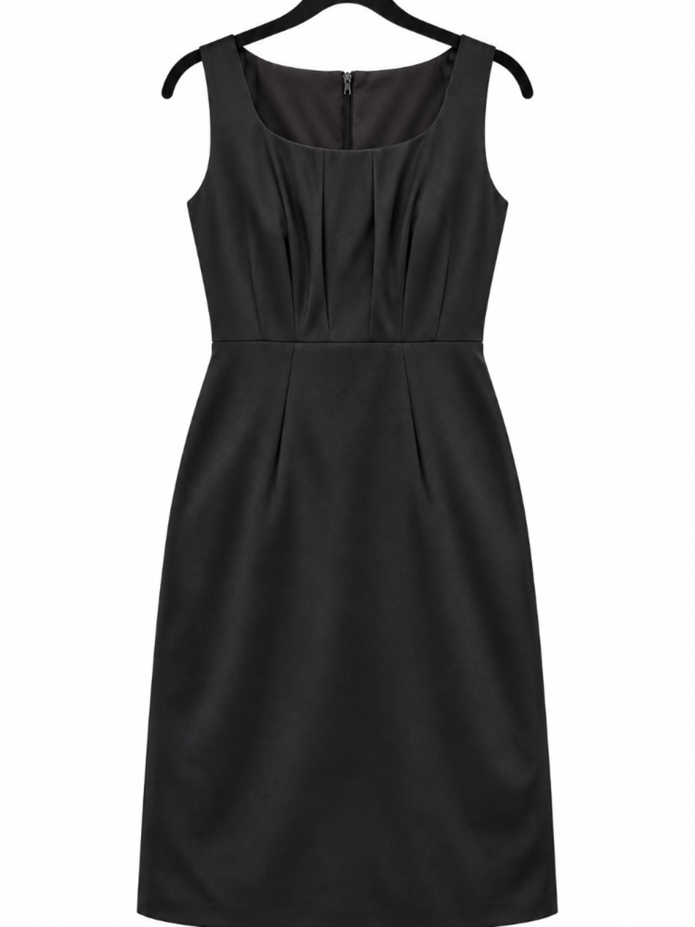 Ann Taylor Black Satin Fit\-and\-Flare Dress – Size 6